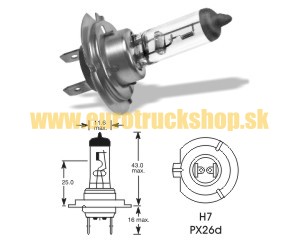 Lámpara Halógena H7 24V 70W Heavy Duty PX26d